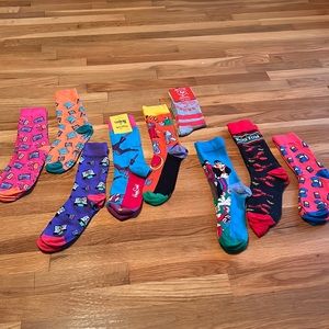 Nine pairs of socks including the Beatles socks